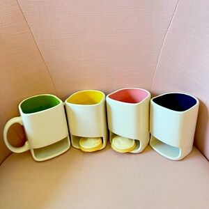 Adorable ceramic coffee mugs! Set of 4.